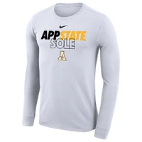 T-shirt à manches longues Nike Appalachian State Mountaineers 2023 On Court Bench blanc