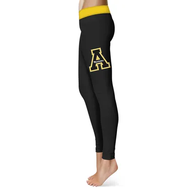 Appalachian State Mountaineers Women's Plus Solid Yoga Leggings - Black