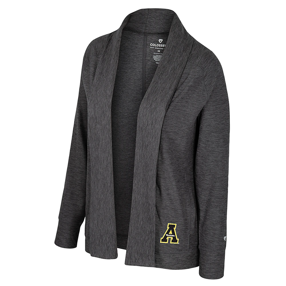 Cardigan Dash gris anthracite pour femme des Appalachian State Mountaineers