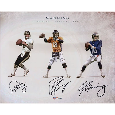 Archie Manning Denver Broncos Multi-Signed 16" x 20" Manning Family Generations Collage Photograph