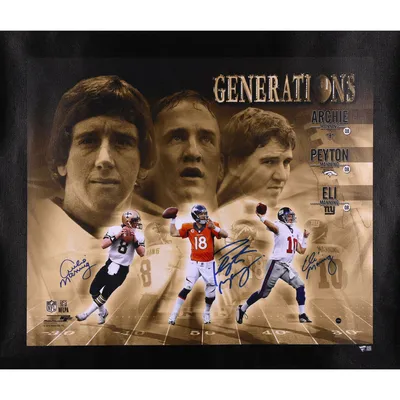 Archie Manning and Eli Manning Ole Miss Rebels Dual-Signed White