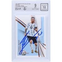 Carte autographiée de l'équipe nationale argentine Lionel Messi 2021 Panini Immaculate Collection Bronze #13 #/49 BAS authentifiée 9/10