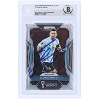 Lionel Messi Argentina National Team Autographed 2022 Panini Prizm Fifa World Cup Qatar #7 BAS Authenticated Card