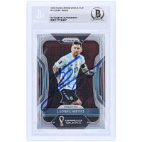Lionel Messi Argentina National Team Autographed 2022 Panini Prizm Fifa World Cup Qatar #7 BAS Authenticated Card