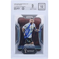 Lionel Messi Argentina National Team Autographed 2022 Panini Prizm World Cup Qatar #7 BAS Authenticated 9/10 Card