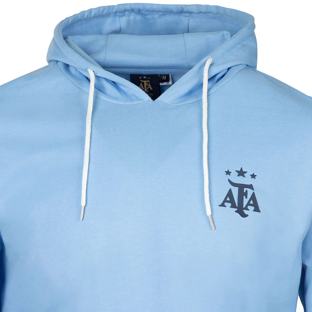 Men's Sport Design Sweden  Light Blue Argentina National Team Relaxed Hooded Long Sleeve T-Shirt