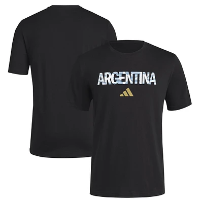 T-shirt adidas noir de l'équipe nationale argentine pour homme