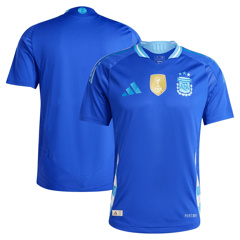 Maillot adidas bleu authentique pour homme de l'équipe nationale d'Argentine 2024 extérieur