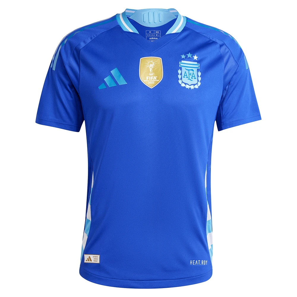 Maillot adidas bleu authentique pour homme de l'équipe nationale d'Argentine 2024 extérieur