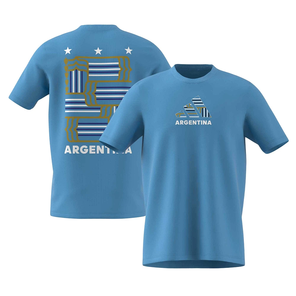 T-shirt de supporter l'équipe nationale d'Argentine adidas bleu pour hommes