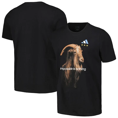 Men's adidas Lionel Messi Black Argentina National Team Goat T-Shirt