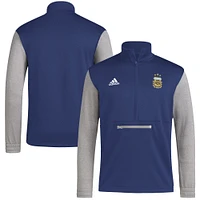 Men's adidas Navy Argentina National Team Crest Long Sleeve Half-Zip Top