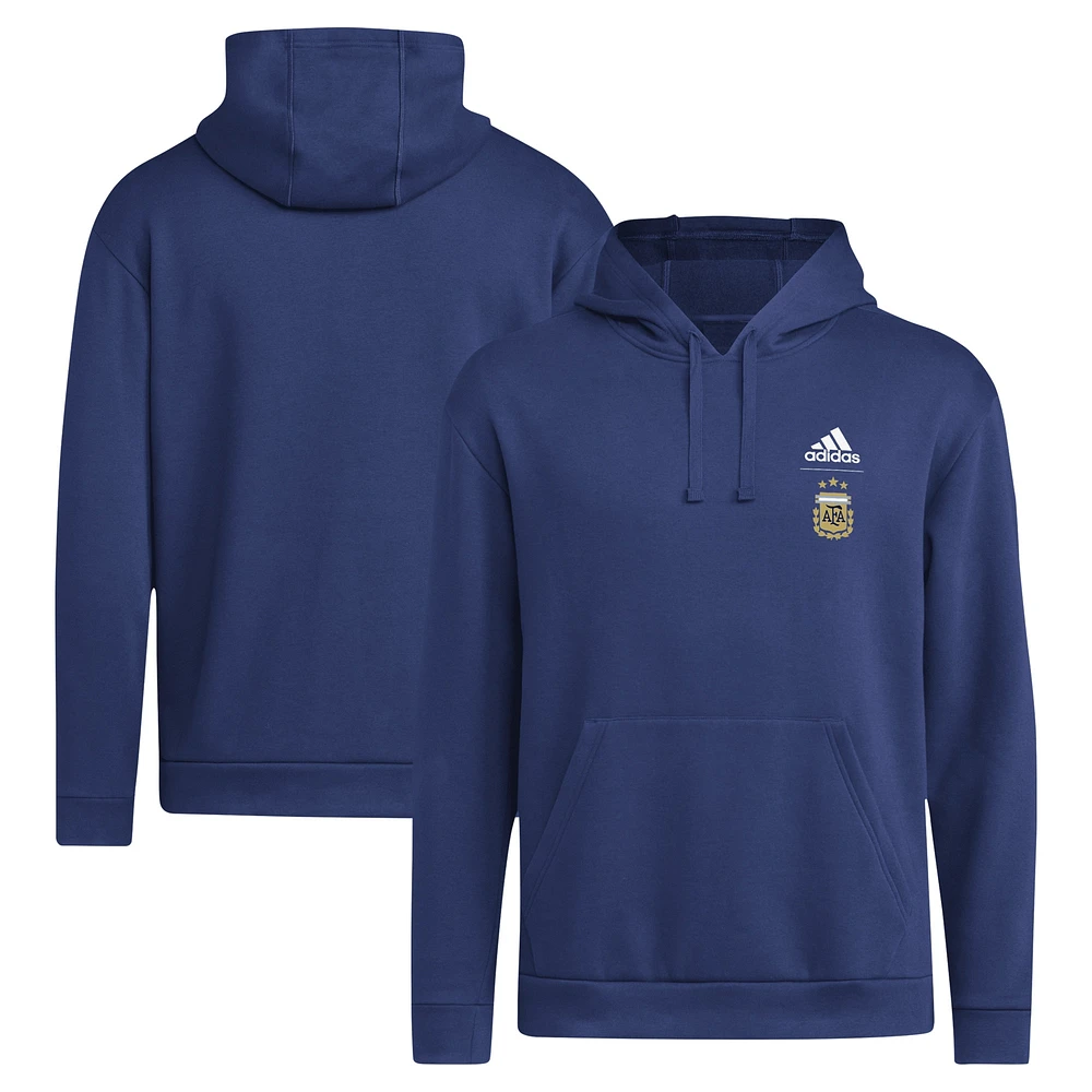 Sweat à capuche adidas bleu marine avec écusson de l'équipe nationale argentine pour homme