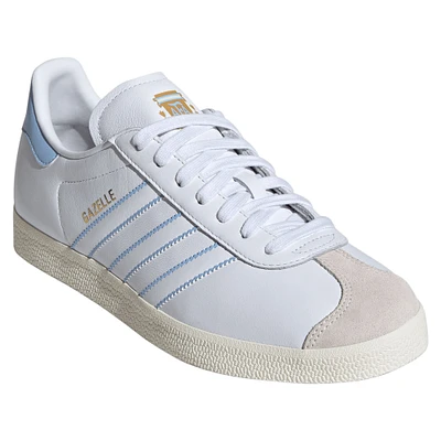 Men's adidas Originals  White Argentina National Team Gazelle Shoes