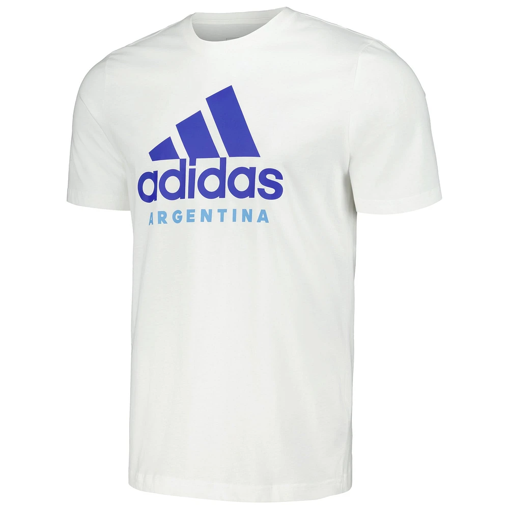 T-shirt adidas blanc ADN de l'équipe nationale argentine 2024 pour homme