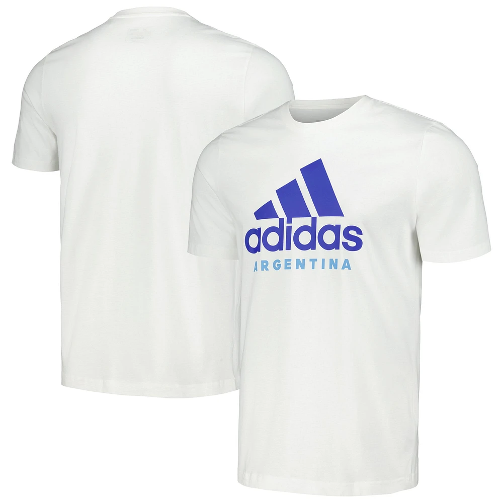 T-shirt adidas blanc ADN de l'équipe nationale argentine 2024 pour homme