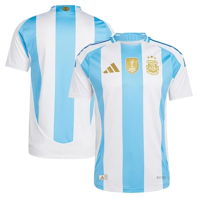 Maillot adidas blanc authentique pour homme de l'équipe nationale d'Argentine 2024 domicile