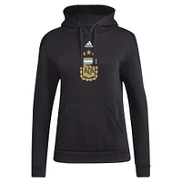 Sweat à capuche adidas noir avec écusson de l'équipe nationale d'Argentine pour femme