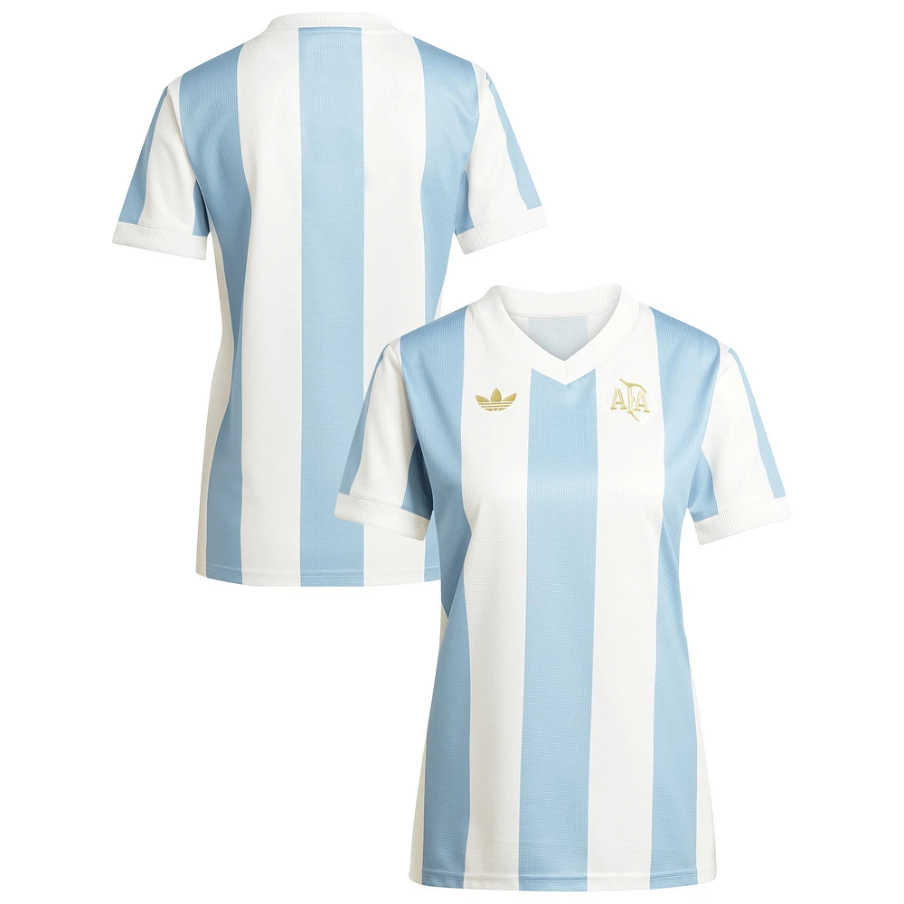 Maillot réplique bleu clair adidas Originals pour femme de l'équipe nationale argentine du 50e anniversaire