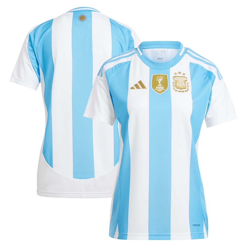 Maillot adidas blanc réplique domicile de l'équipe nationale d'Argentine 2024 pour femme