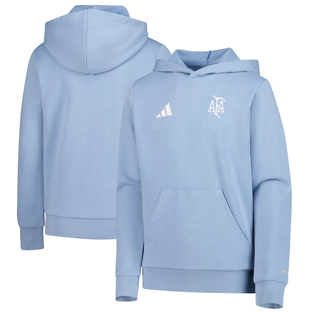 Youth adidas Light Blue Argentina National Team 50th Anniversary DNA Pullover Hoodie