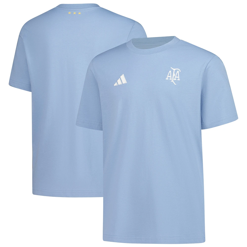 T-shirt adidas bleu clair DNA 50e anniversaire de l'équipe nationale argentine pour jeunes