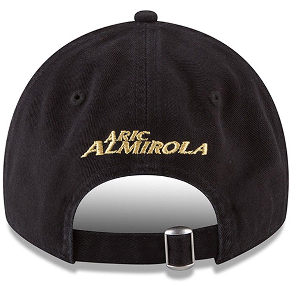 Men's New Era Black Aric Almirola Enzyme Washed 9TWENTY Adjustable Hat