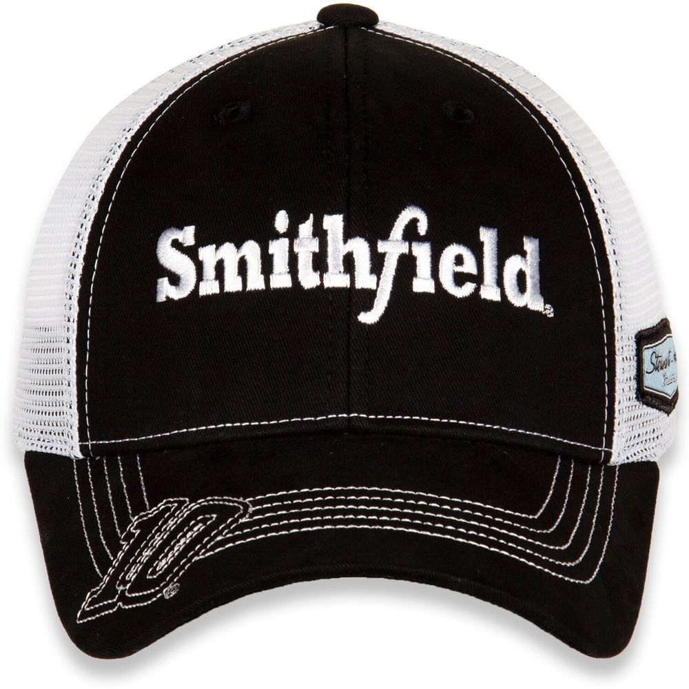 Men's Stewart-Haas Racing Team Collection Black/White Aric Almirola Smithfield Adjustable Hat