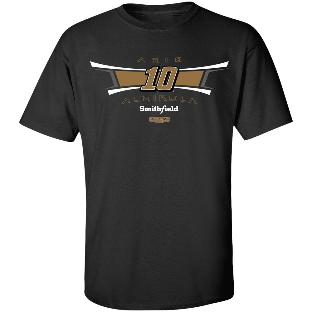 Men's Stewart-Haas Racing Team Collection Black Aric Almirola Lifestyle 2-Spot T-Shirt