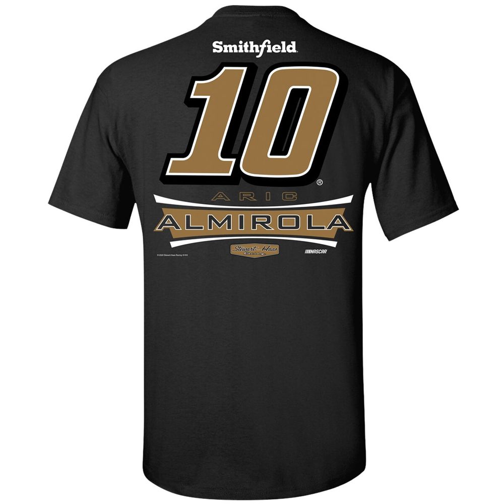 Men's Stewart-Haas Racing Team Collection Black Aric Almirola Lifestyle 2-Spot T-Shirt