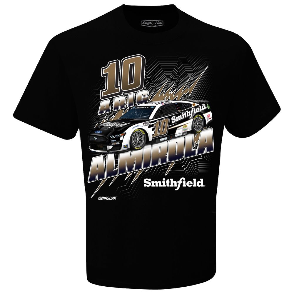 Men's Stewart-Haas Racing Team Collection Black Aric Almirola Smithfield Groove T-Shirt