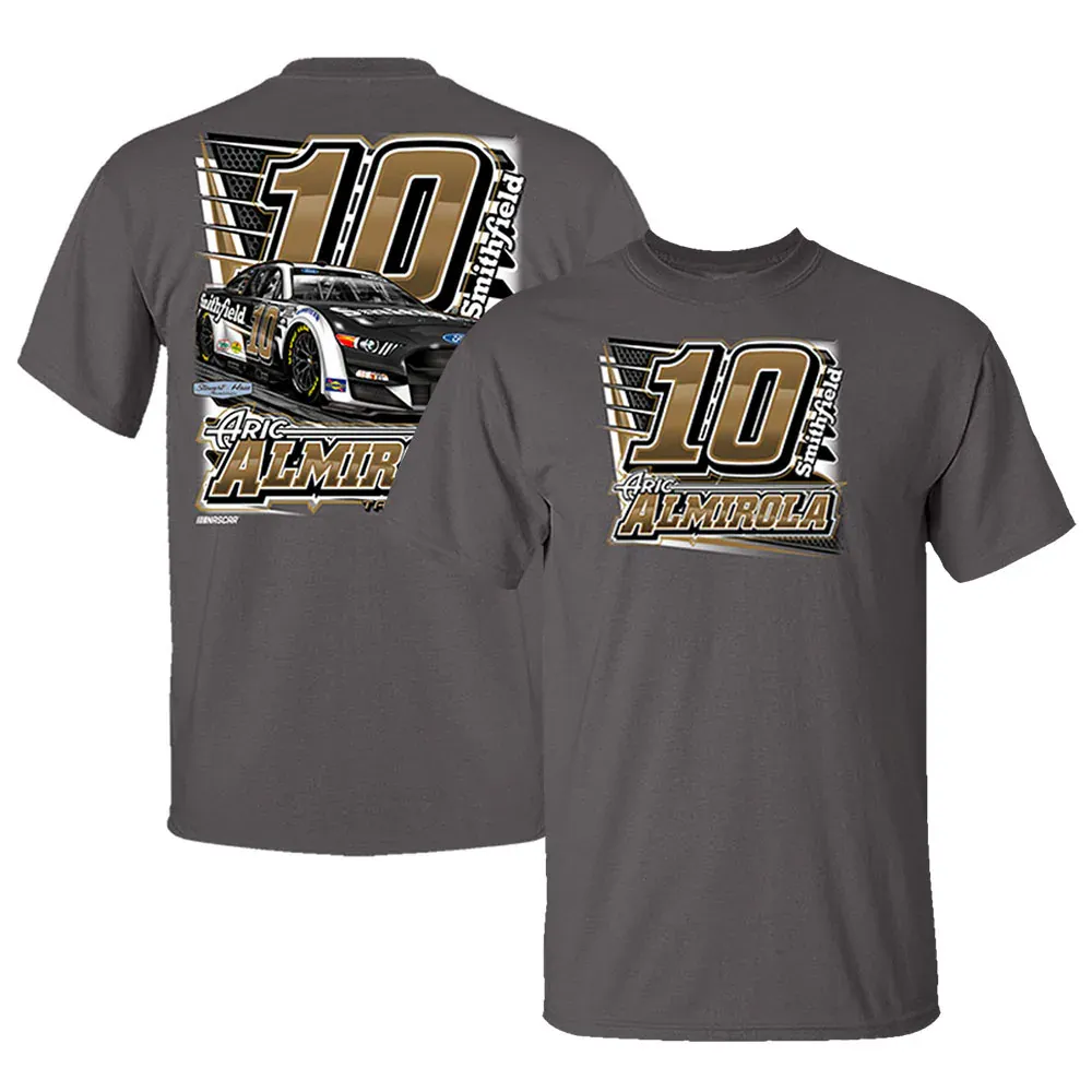 Men's Stewart-Haas Racing Team Collection Charcoal Aric Almirola Car T-Shirt