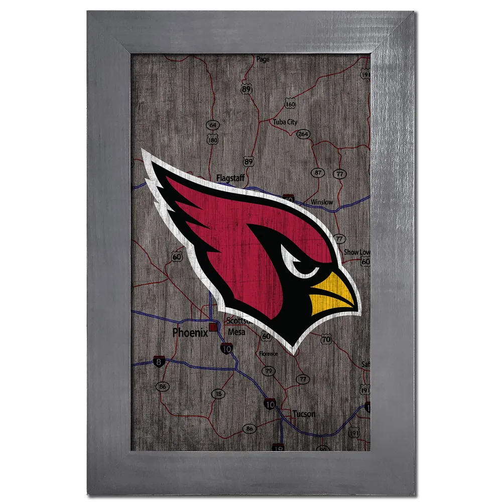 Lids Arizona Cardinals 11'' x 19'' Framed Team City Map Sign