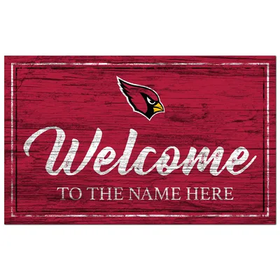 Arizona Cardinals 11" x 19" Personalized Team Color Welcome Sign