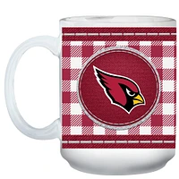 Cardinals de l'Arizona 15 oz. Tasse de fête des pères à carreaux Buffalo