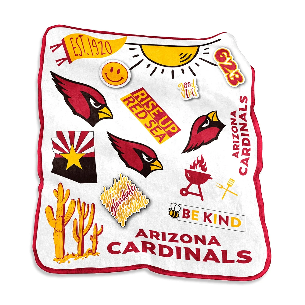 Arizona Cardinals 50'' x 60'' Native Raschel Plush Throw Blanket