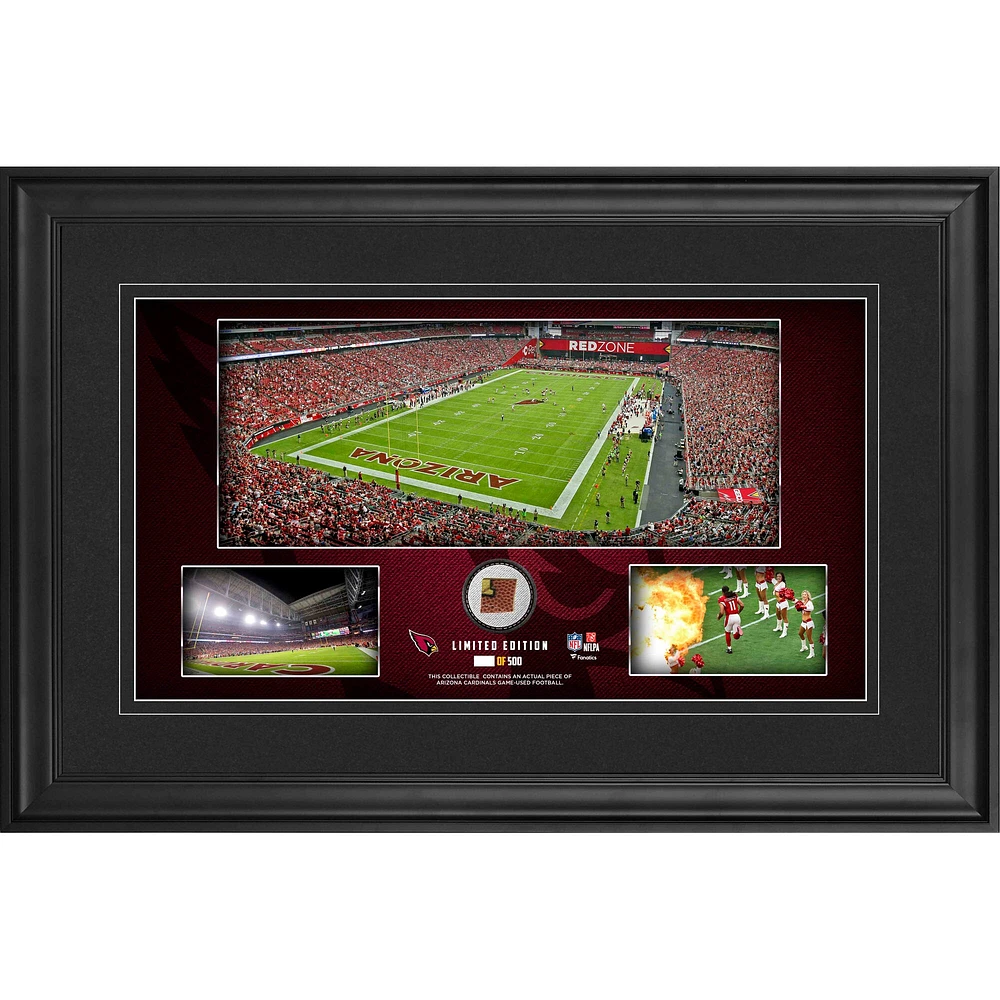 Arizona Cardinals Framed 10" x 18" Stadium Panoramic Collage with Game-Used Football - Limited Edition of 500