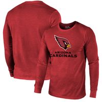 Arizona Cardinals Majestic Threads Lockup Tri-Blend Long Sleeve T-Shirt - Cardinal