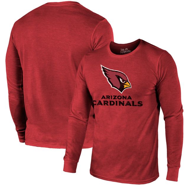 T-Shirt à Manches Longues Tri-Blend Lockup Majestic Threads Arizona Cardinals - Cardinal