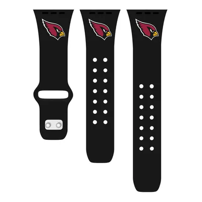 Arizona Cardinals Logo Silicone Apple Watch Band - Black