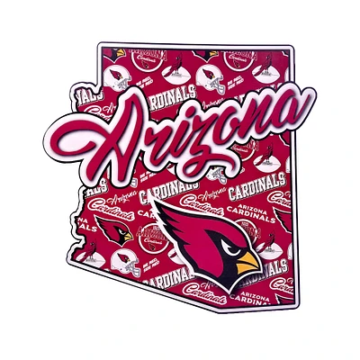 FOCO Arizona Cardinals 10.5'' x 15'' Plaque d'état découpée