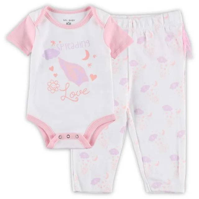 Newborn & Infant White/Pink New York Yankees Spreading Love Bodysuit & Tutu  with Leggings Set