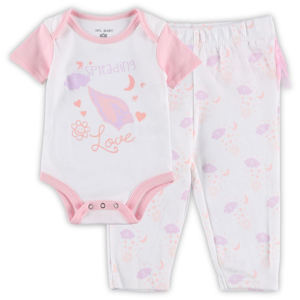 Girls Newborn & Infant White Arizona Cardinals Spreading Love Bodysuit and Tutu Leggings Set