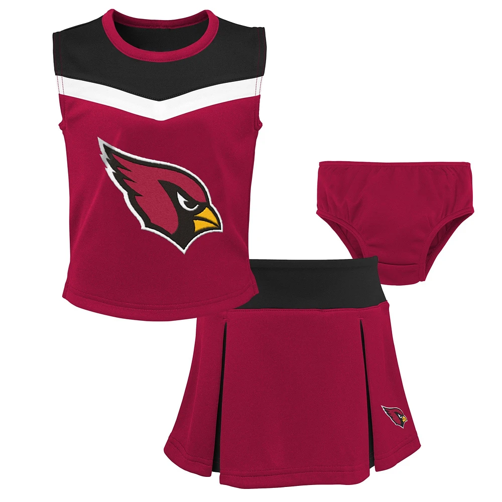 Ensemble deux pièces de pom-pom girl Spirit des Cardinals l'Arizona pour filles d'âge préscolaire avec bloomers