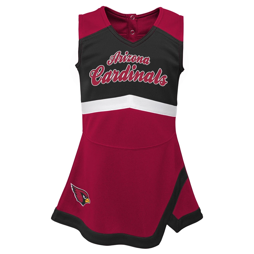 Filles d'âge préscolaire Cardinal Arizona Cardinals deux pièces Cheer Captain Jumper Dress avec Bloomer Set