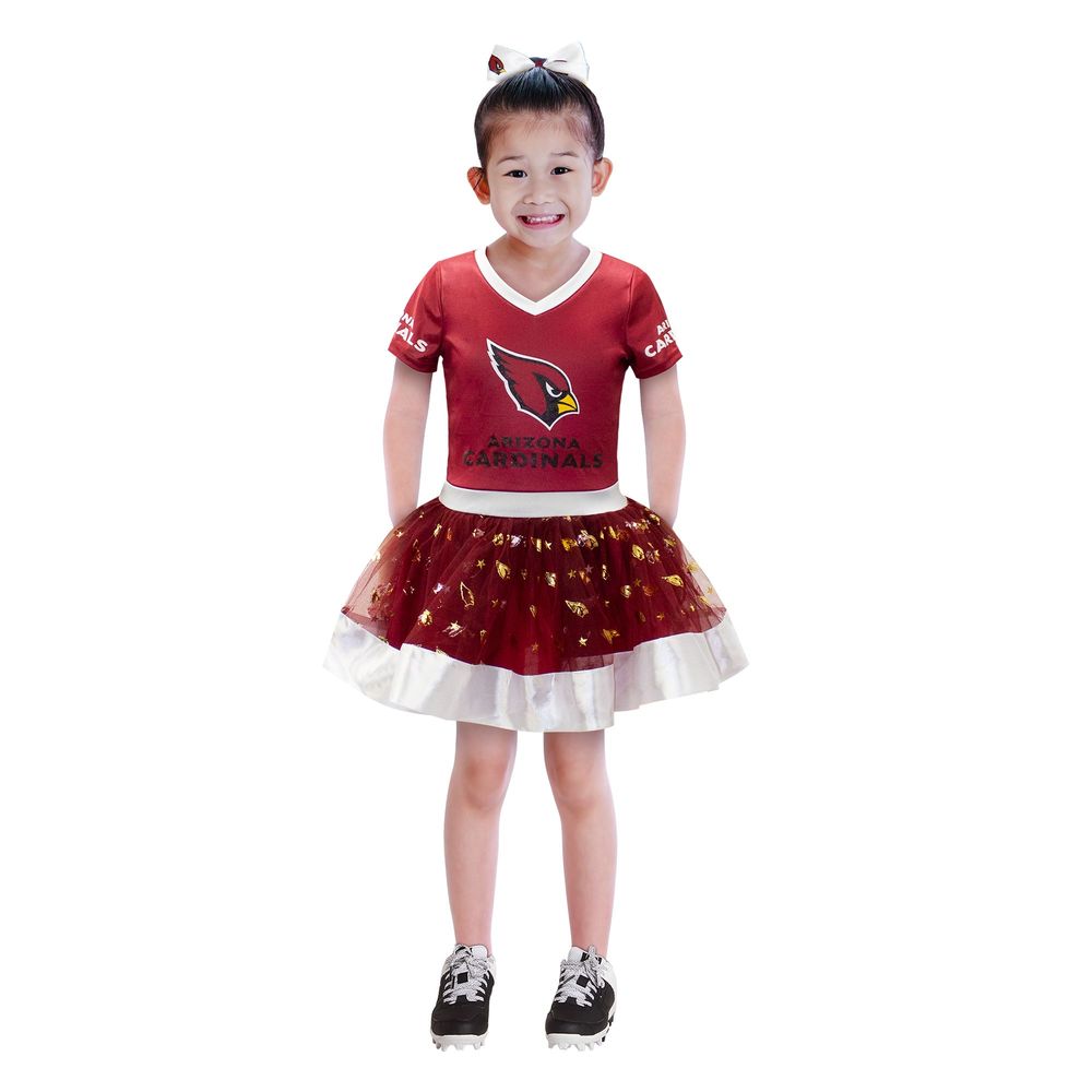 Girls Youth Cardinal Arizona Cardinals Tutu Tailgate Game Day V-Neck Costume