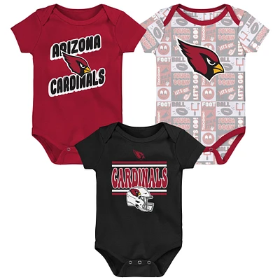 Ensemble de trois bodies pour bébé Arizona Cardinals Play Day