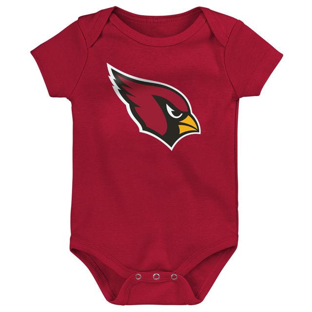 Lot de 3 bodys Game On pour bébé Cardinal/noir/gris chiné Arizona Cardinals