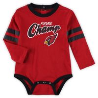 Infant Cardinal/Black Arizona Cardinals Little Kicker Long Sleeve Bodysuit & Pants Set