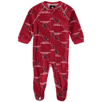 Infant Cardinal Arizona Cardinals Piped Raglan Full-Zip Sleeper